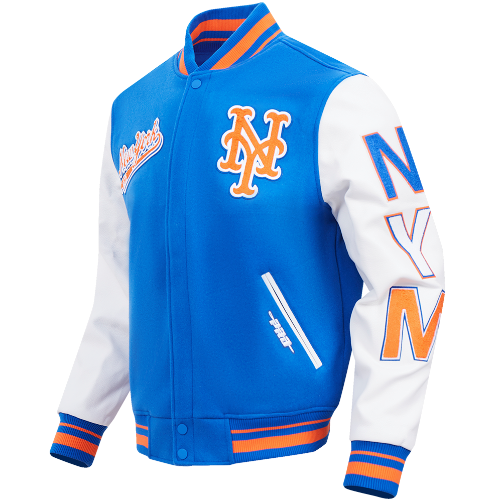 MLB NEW YORK METS SCRIPT TAIL MEN'S RIB WOOL VARSITY (ROYAL/ORANGE/ROYAL)