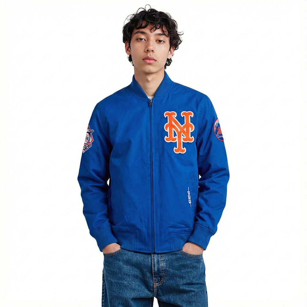 MLB NEW YORK METS LIVING LARGE BLOUSON EN SERGÉ POUR HOMME (BLEU ROYAL)