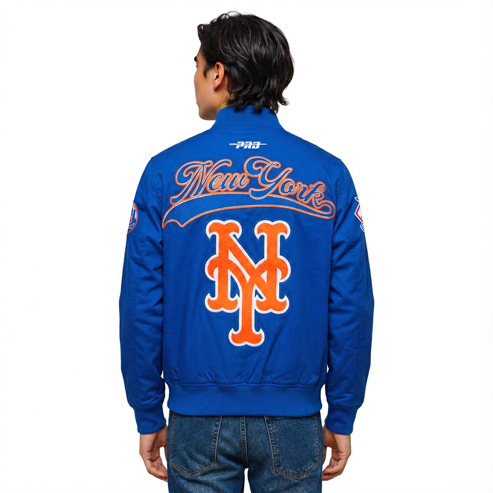 MLB NEW YORK METS LIVING LARGE BLOUSON EN SERGÉ POUR HOMME (BLEU ROYAL)