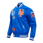 MLB NEW YORK METS LETTERMAN MEN'S SATIN JACKET (ROYAL BLUE)