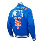 MLB NEW YORK METS LETTERMAN MEN'S SATIN JACKET (ROYAL BLUE)