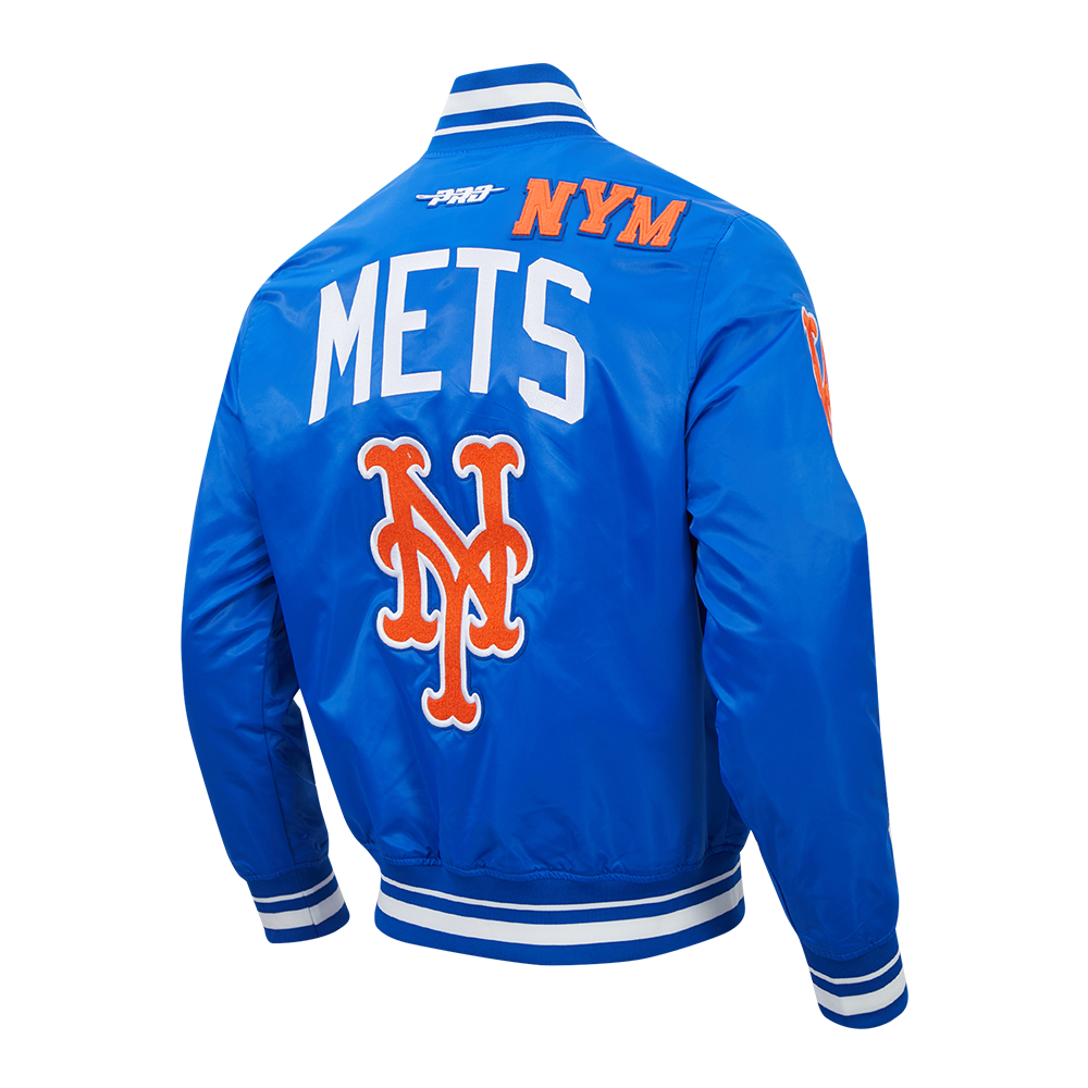 MLB NEW YORK METS LETTERMAN MEN'S SATIN JACKET (ROYAL BLUE)