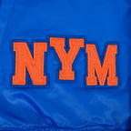 MLB NEW YORK METS LETTERMAN MEN'S SATIN JACKET (ROYAL BLUE)