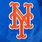 MLB NEW YORK METS LETTERMAN MEN'S SATIN JACKET (ROYAL BLUE)