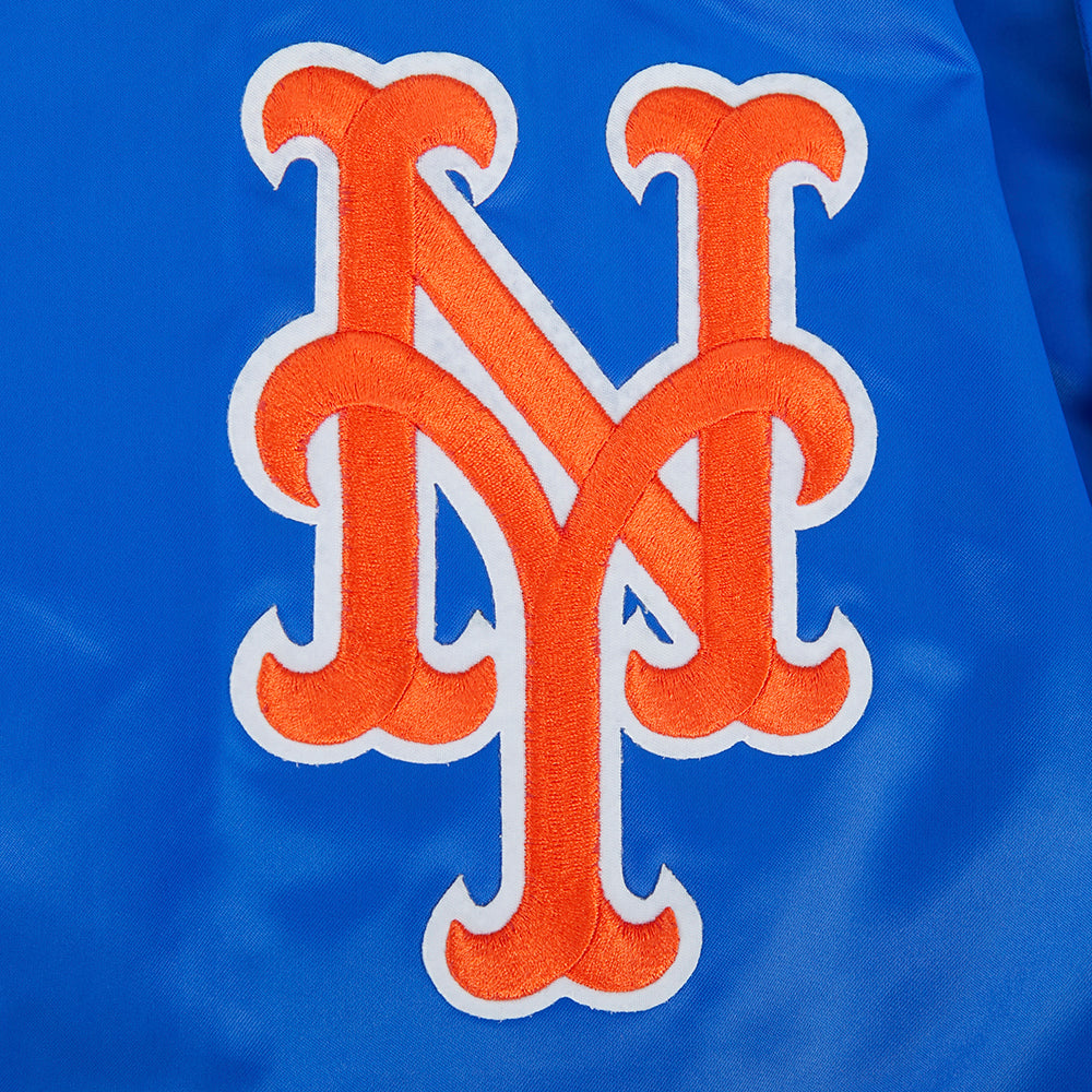 MLB NEW YORK METS LETTERMAN MEN'S SATIN JACKET (ROYAL BLUE)