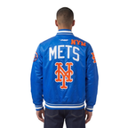MLB NEW YORK METS LETTERMAN MEN'S SATIN JACKET (ROYAL BLUE)