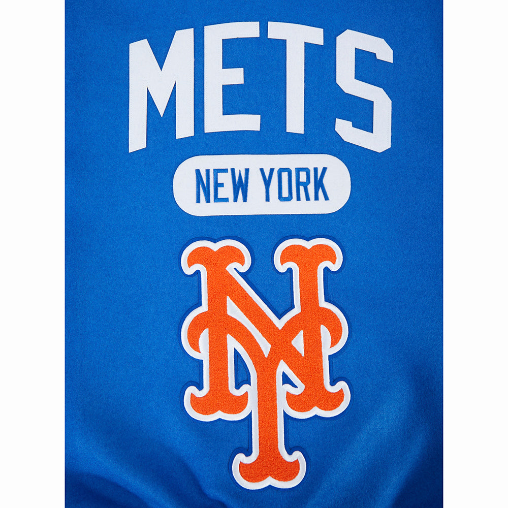 MLB NEW YORK METS LETTERMAN BLOUSON COLLÉGIAL POUR HOMME (BLEU ROYAL/BLANC)