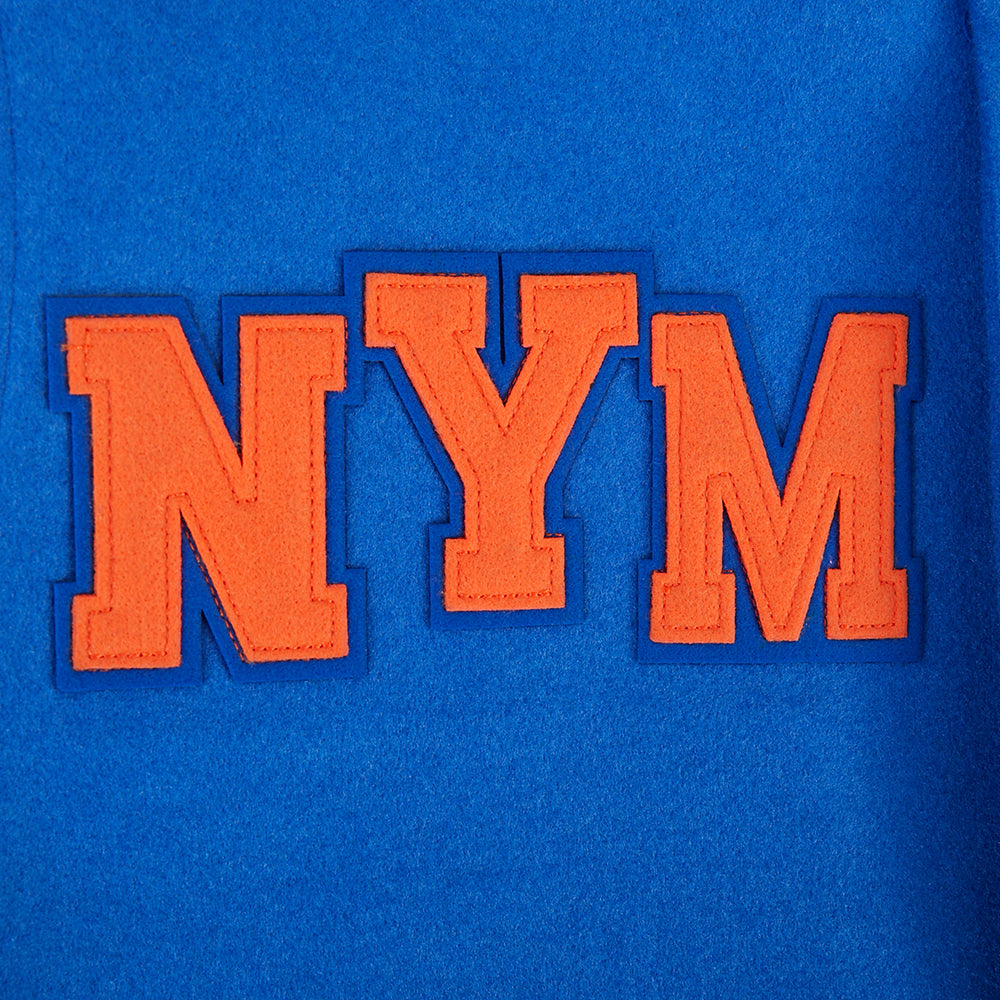 MLB NEW YORK METS LETTERMAN BLOUSON COLLÉGIAL POUR HOMME (BLEU ROYAL/BLANC)