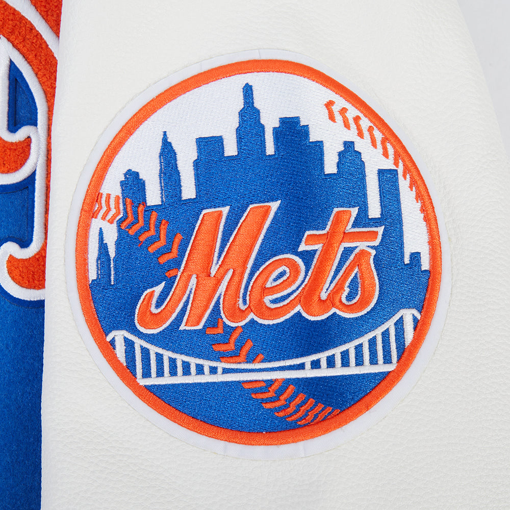 MLB NEW YORK METS LETTERMAN BLOUSON COLLÉGIAL POUR HOMME (BLEU ROYAL/BLANC)