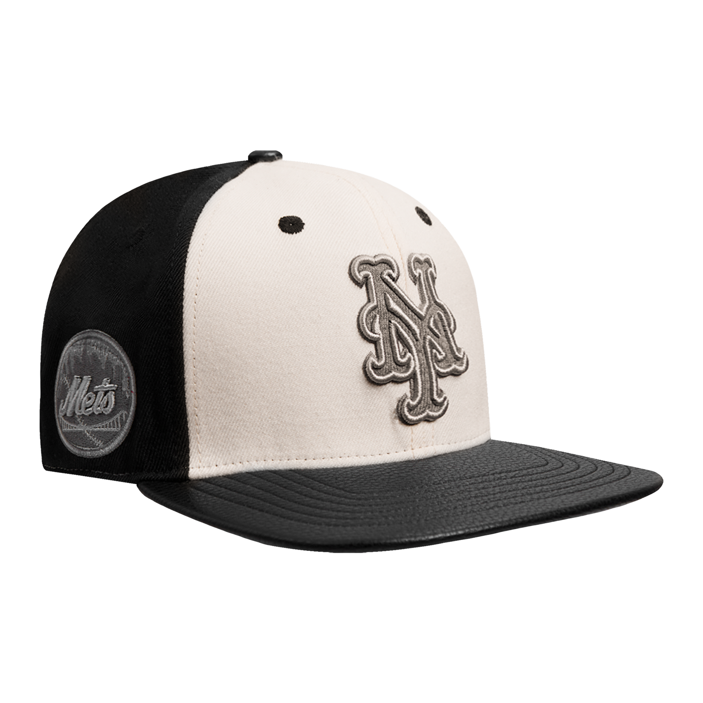 MLB NEW YORK METS REVERSE FRENCH TERRY WOOL BLEND PRO SIX STRAPB (EGGSHELL/ BLACK)