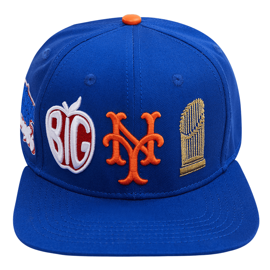 MLB NEW YORK METS CITY DOUBLE FRONT LOGO UNISEX SNAPBACK HAT (ROYAL BLUE)
