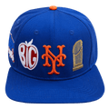 MLB NEW YORK METS CITY DOUBLE FRONT LOGO UNISEX SNAPBACK HAT (ROYAL BLUE)