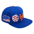 MLB NEW YORK METS CITY DOUBLE FRONT LOGO UNISEX SNAPBACK HAT (ROYAL BLUE)