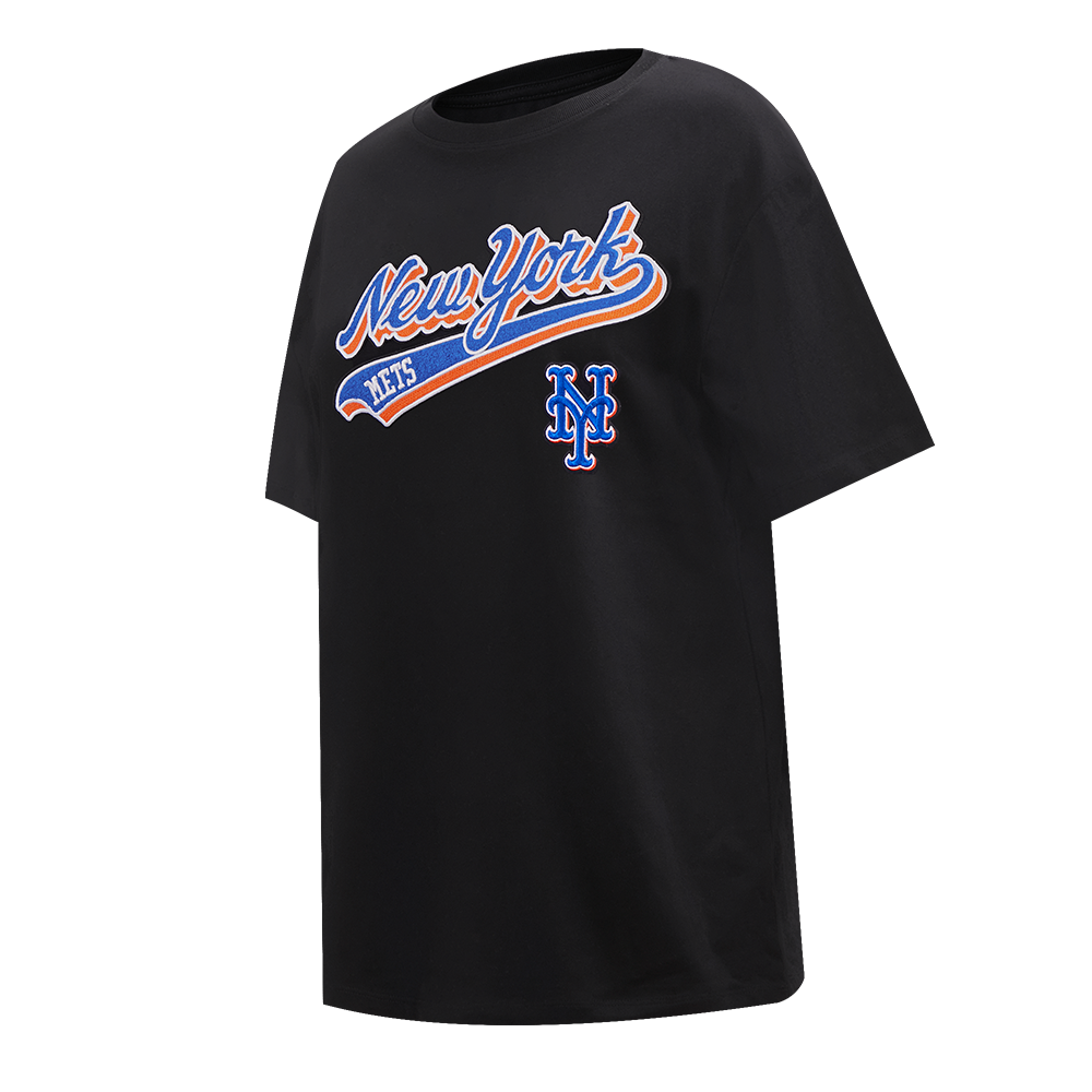 MLB NEW YORK METS SCRIPT TAIL WOMEN'S BOYFRIEND TOP (BLACK)