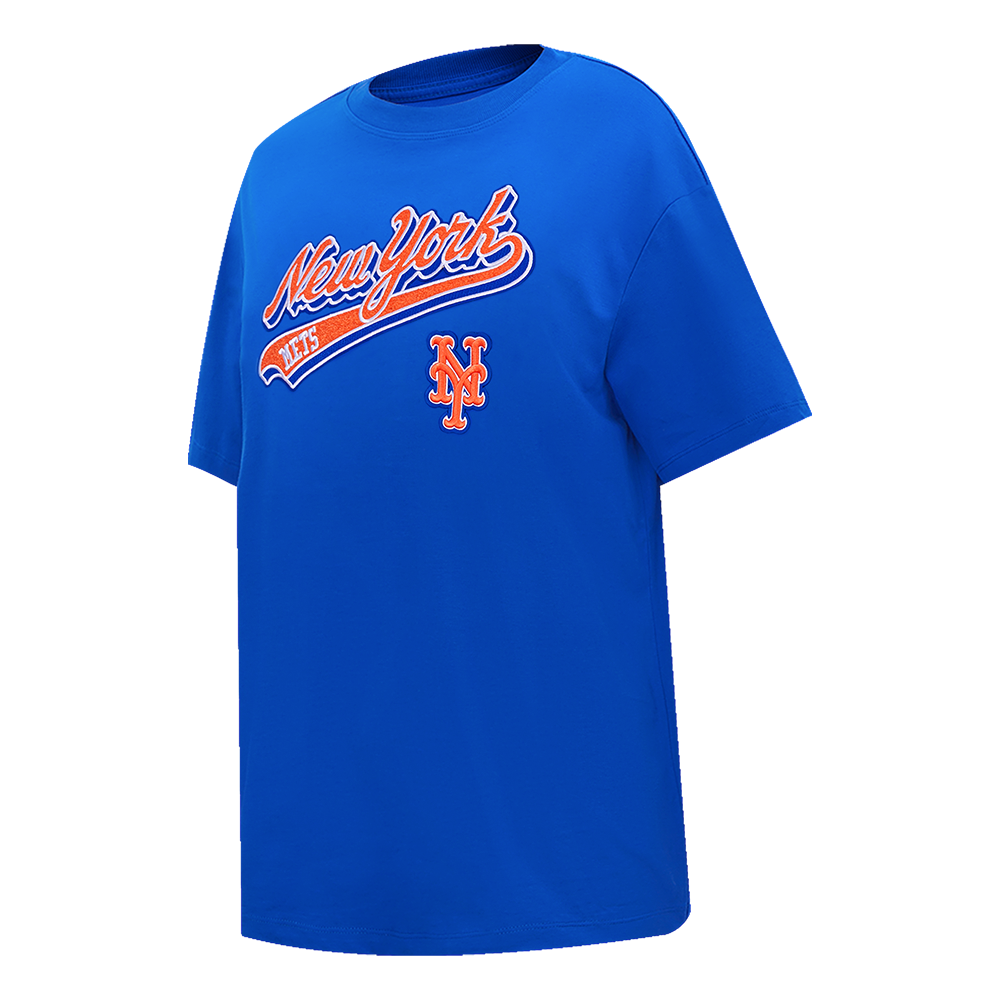 MLB NEW YORK METS SCRIPT TAIL WOMEN'S BOYFRIEND TOP (ROYAL BLUE)