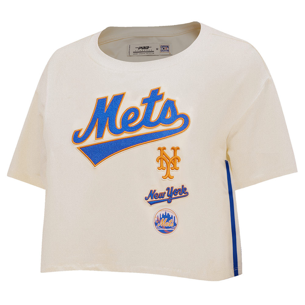 MLB NEW YORK METS RETRO CLASSIC WOMEN'S BOXY TOP (EGGSHELL)