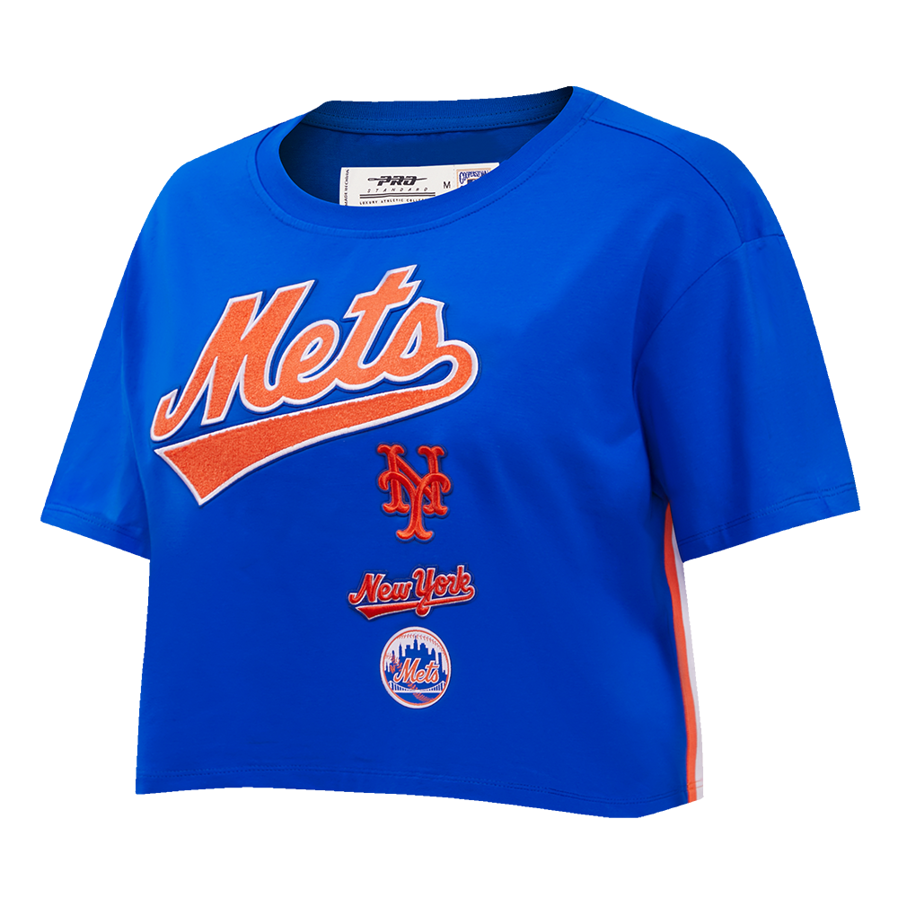 MLB NEW YORK METS RETRO CLASSIC HAUT À COUPE CARRÉE POUR FEMME (BLEU ROYAL)