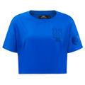 MLB NEW YORK METS TRIPLE TONAL SINGLE JERSEY BOXY WOMEN'S TEE (ROYAL BLUE)