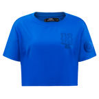 MLB NEW YORK METS TRIPLE TONAL SINGLE JERSEY BOXY WOMEN'S TEE (ROYAL BLUE)