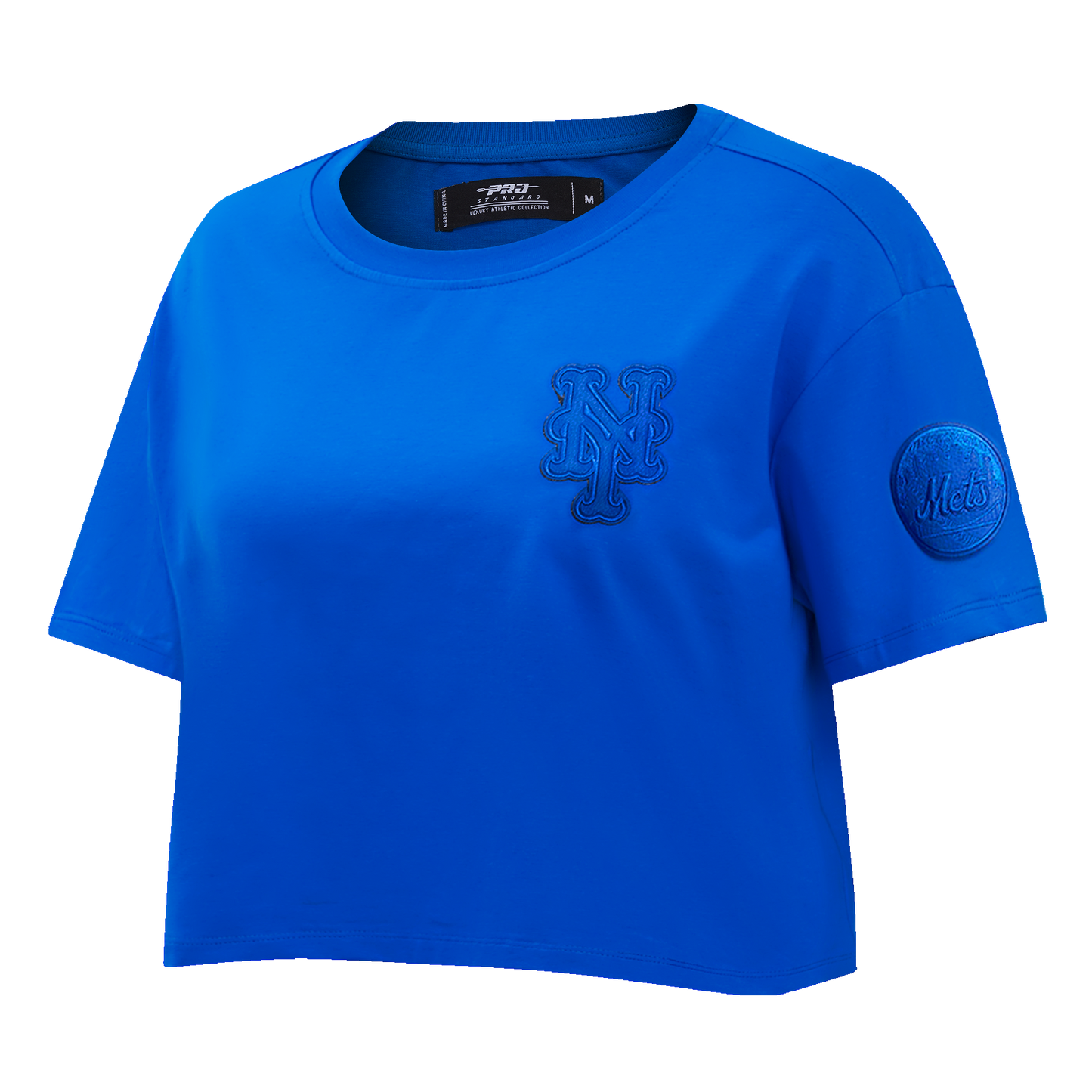 MLB NEW YORK METS TRIPLE TONAL SINGLE JERSEY BOXY WOMEN'S TEE (ROYAL BLUE)