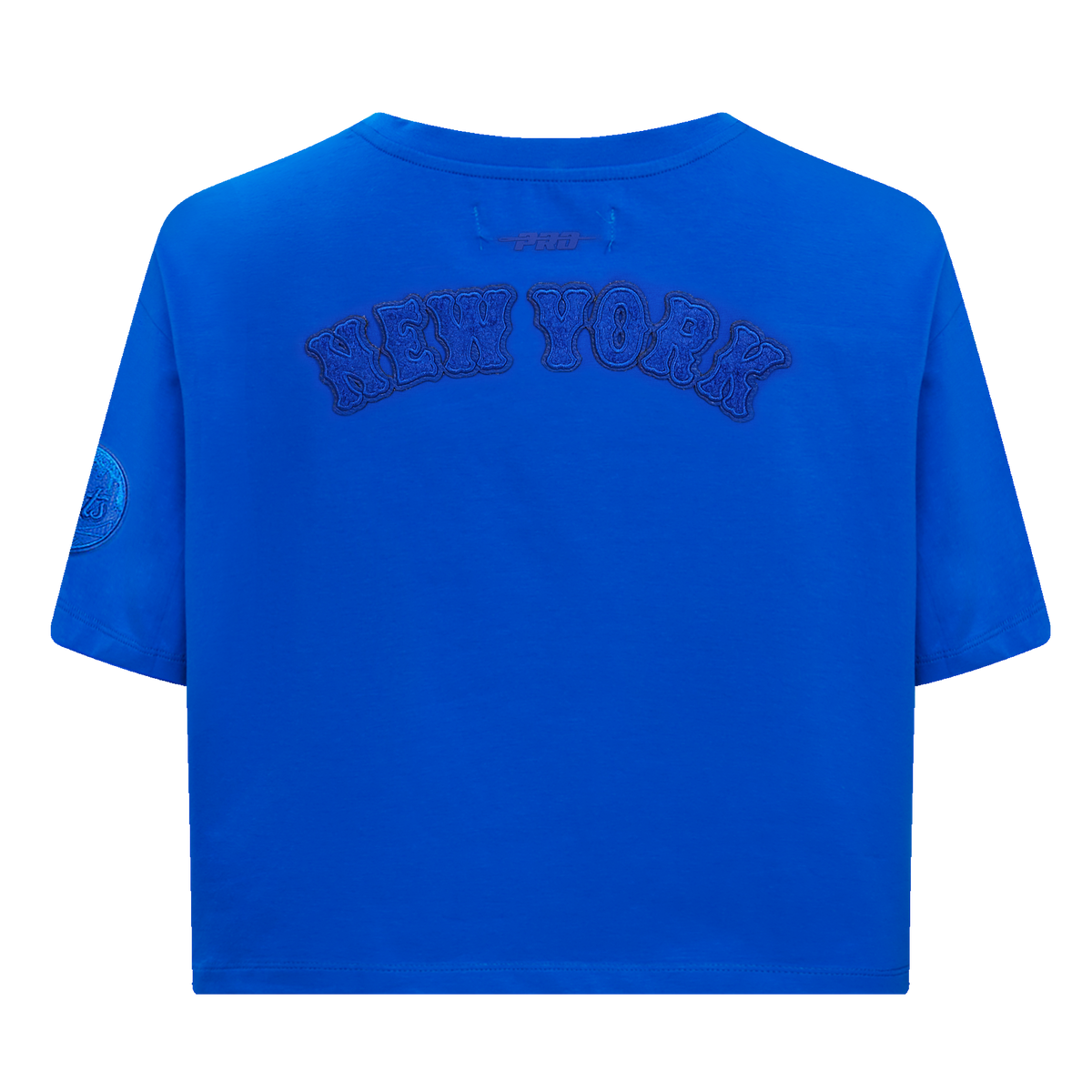 MLB NEW YORK METS TRIPLE TONAL SINGLE JERSEY BOXY WOMEN'S TEE (ROYAL BLUE)