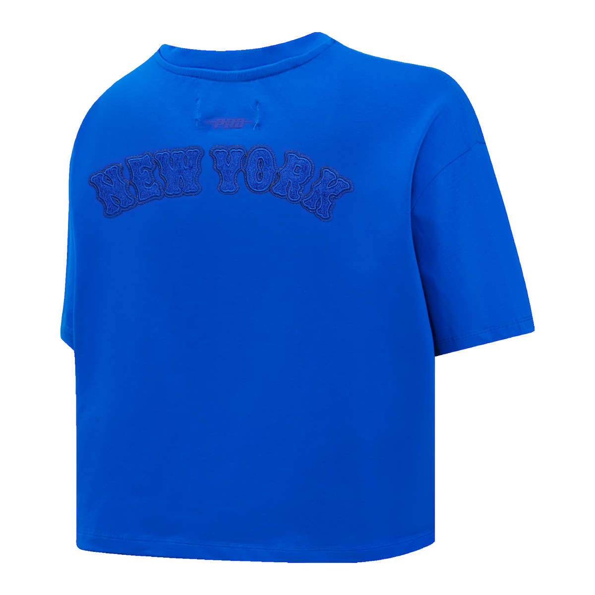 MLB NEW YORK METS TRIPLE TONAL SINGLE JERSEY BOXY WOMEN'S TEE (ROYAL BLUE)