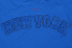 MLB NEW YORK METS TRIPLE TONAL SINGLE JERSEY BOXY WOMEN'S TEE (ROYAL BLUE)