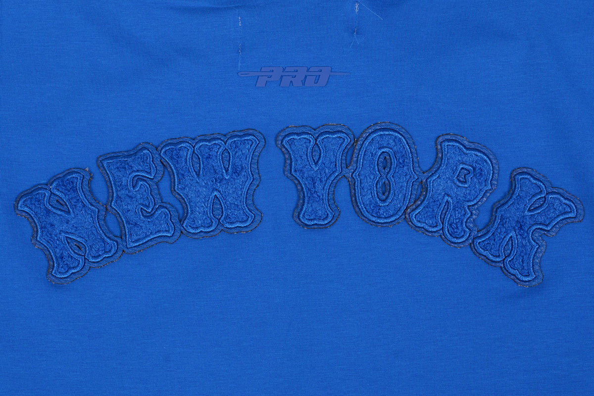MLB NEW YORK METS TRIPLE TONAL SINGLE JERSEY BOXY WOMEN'S TEE (ROYAL BLUE)