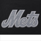 MLB NEW YORK METS REVERSE FRENCH TERRY HAUT EN JERSEY SIMPLE À COUPE CARRÉE POUR FEMME (NOIR)