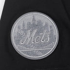 MLB NEW YORK METS REVERSE FRENCH TERRY HAUT EN JERSEY SIMPLE À COUPE CARRÉE POUR FEMME (NOIR)