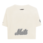 MLB NEW YORK METS REVERSE FRENCH TERRY HAUT EN JERSEY SIMPLE À COUPE CARRÉE POUR FEMME (COQUILLE D'ŒUF)
