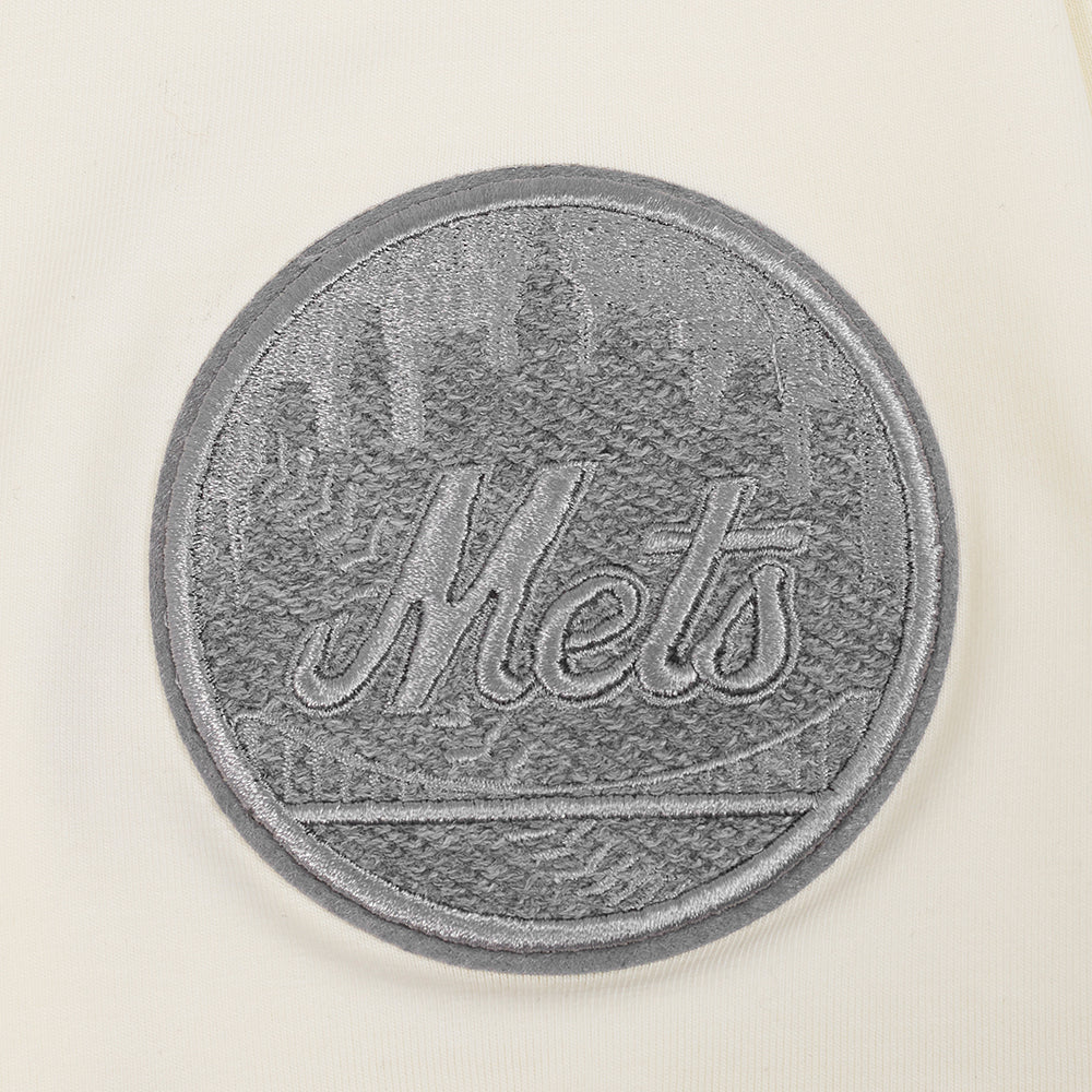 MLB NEW YORK METS REVERSE FRENCH TERRY HAUT EN JERSEY SIMPLE À COUPE CARRÉE POUR FEMME (COQUILLE D'ŒUF)