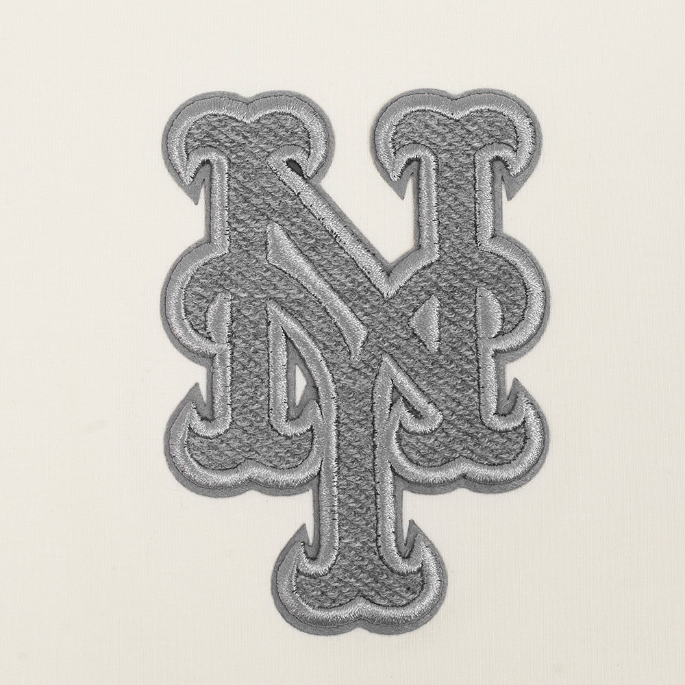 MLB NEW YORK METS REVERSE FRENCH TERRY HAUT EN JERSEY SIMPLE À COUPE CARRÉE POUR FEMME (COQUILLE D'ŒUF)