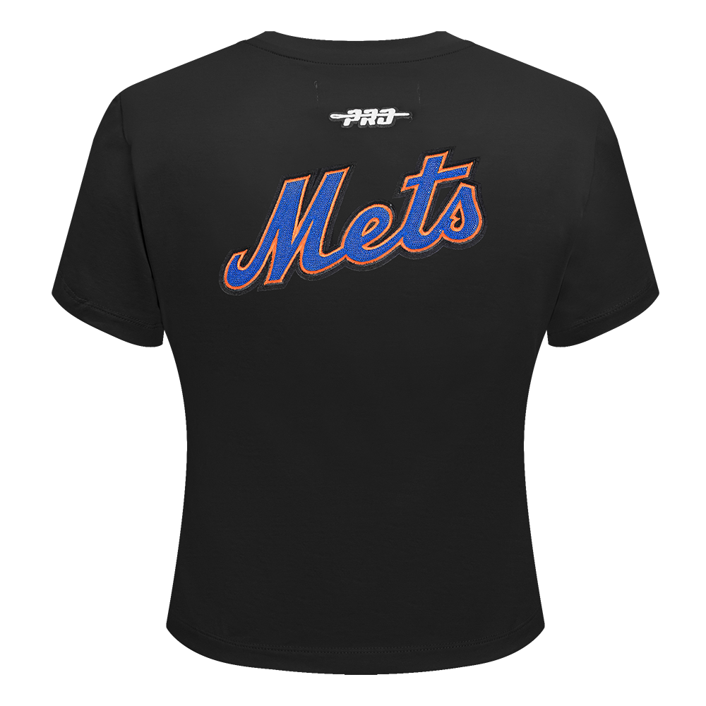 MLB NEW YORK METS GAME DAY CLASSICS HAUT BABY DOLL EN JERSEY SIMPLE POUR FEMME (NOIR)