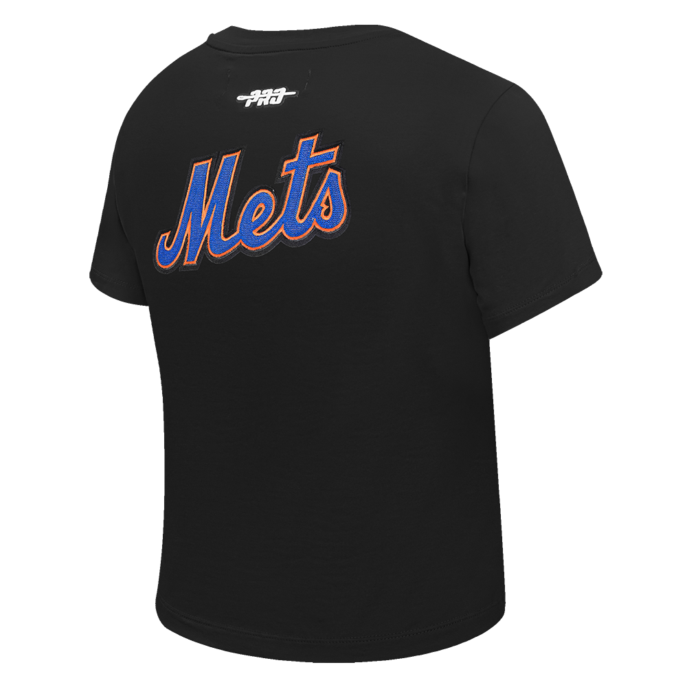 MLB NEW YORK METS GAME DAY CLASSICS HAUT BABY DOLL EN JERSEY SIMPLE POUR FEMME (NOIR)