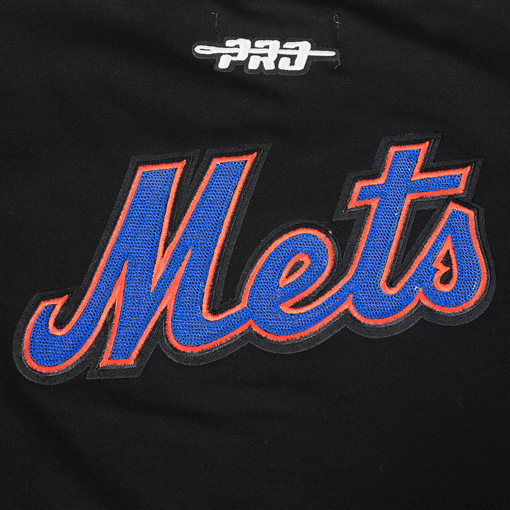 MLB NEW YORK METS GAME DAY CLASSICS HAUT BABY DOLL EN JERSEY SIMPLE POUR FEMME (NOIR)