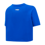 MLB NEW YORK METS RETRO ELEVATION HAUT EN JERSEY SIMPLE À COUPE CARRÉE POUR FEMME (BLEU ROYAL)