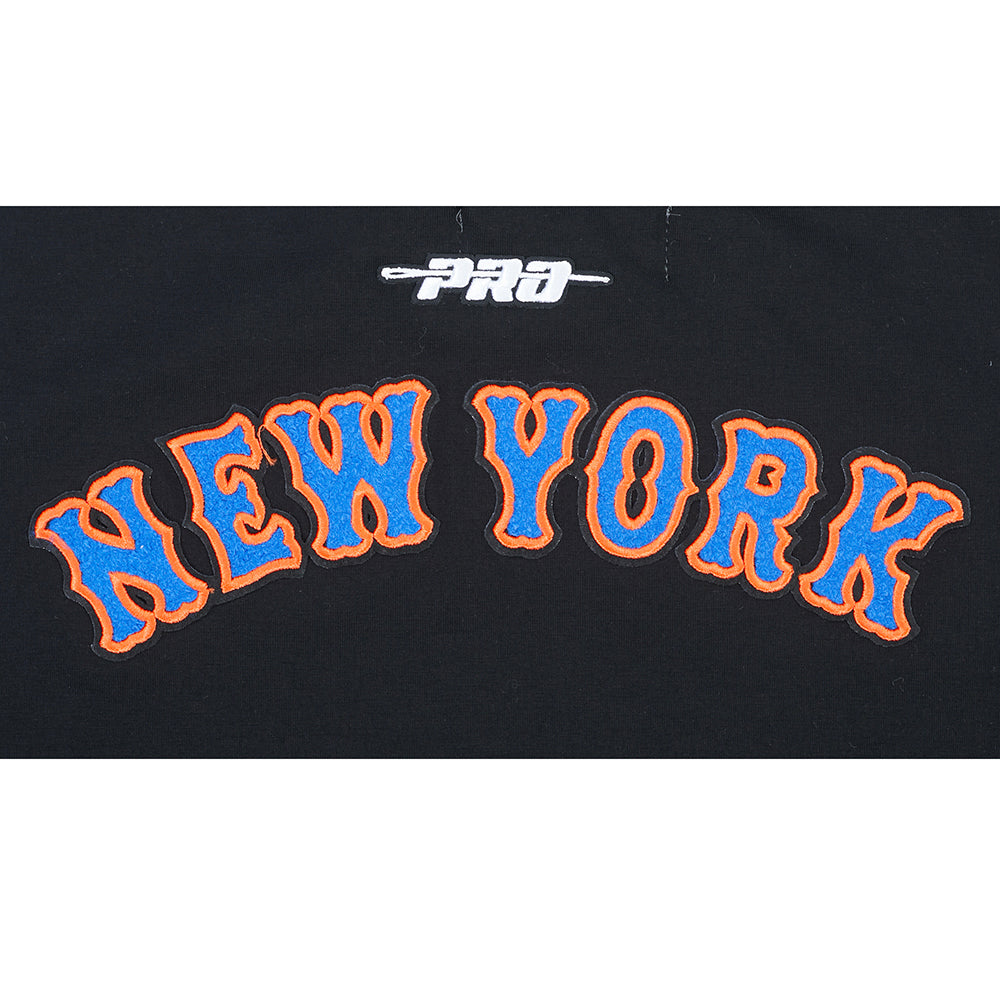 MLB NEW YORK METS CLASSIC CHENILLE WOMEN'S SJ BOXY TOP (BLACK)