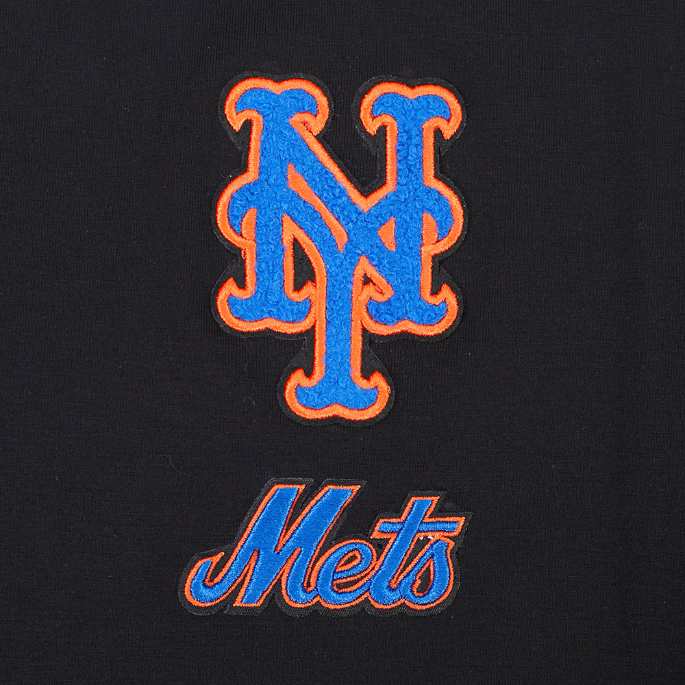 MLB NEW YORK METS CLASSIC CHENILLE WOMEN'S SJ BOXY TOP (BLACK)
