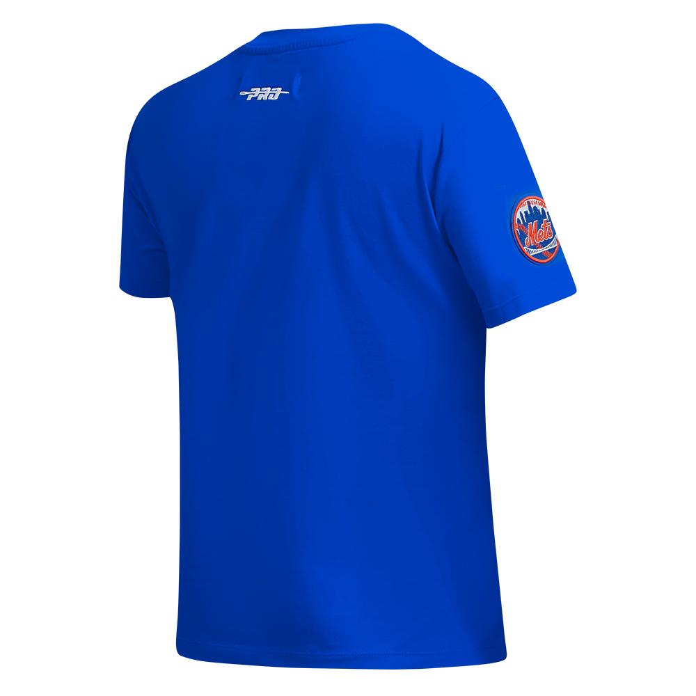 MLB NEW YORK METS CLASSIC CHENILLE HAUT EN JERSEY SIMPLE À COUPE AJUSTÉE POUR FEMME (BLEU ROYAL)