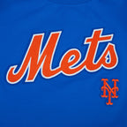 MLB NEW YORK METS CLASSIC CHENILLE HAUT EN JERSEY SIMPLE À COUPE AJUSTÉE POUR FEMME (BLEU ROYAL)