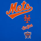 MLB NEW YORK METS RETRO CLASSIC HAUT EN JERSEY SIMPLE À COUPE CARRÉE POUR FEMME (BLEU ROYAL)