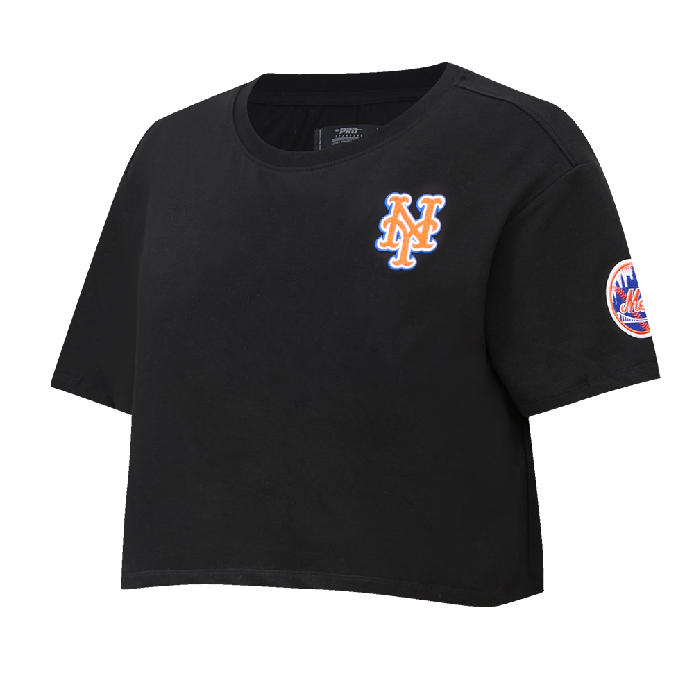 MLB NEW YORK METS CLASSIC WOMEN'S BOXY TOP (BLACK)