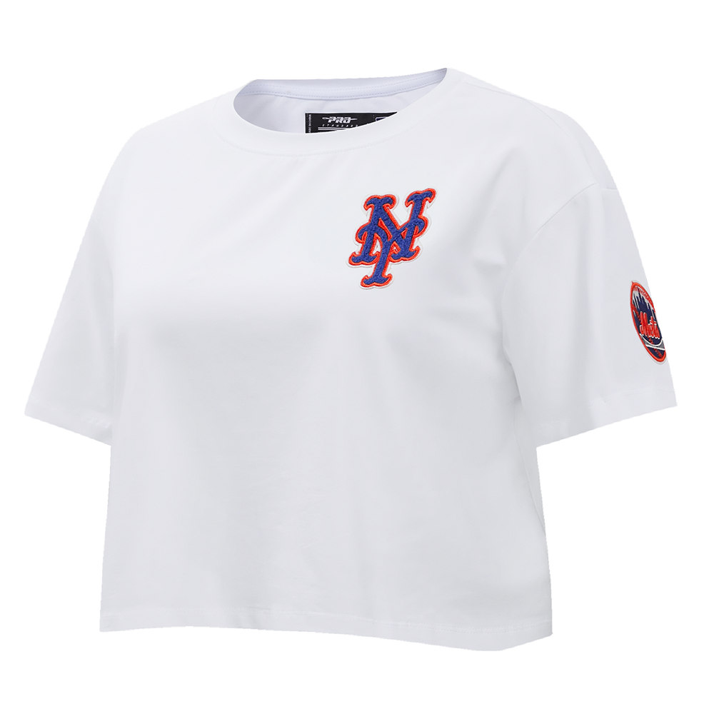 MLB NEW YORK METS CLASSIC WOMEN'S BOXY TOP (WHITE)