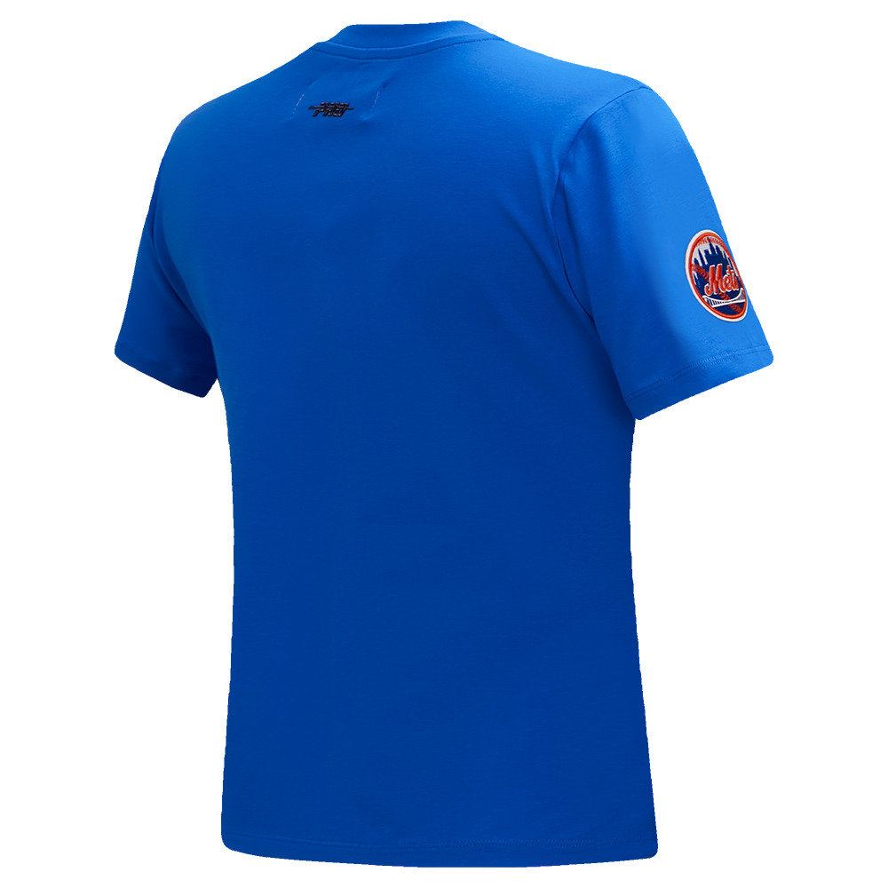 MLB NEW YORK METS CLASSIC SHORT SLEEVE WOMEN'S SINGLE JERSEY SLIM FIT TOP (ROYAL BLUE)