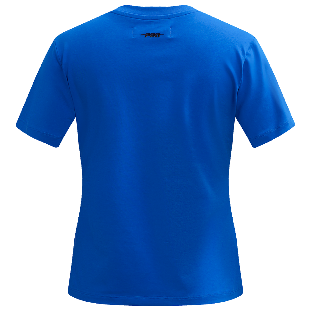 MLB NEW YORK METS CLASSIC SHORT SLEEVE WOMEN'S SINGLE JERSEY SLIM FIT TOP (ROYAL BLUE)