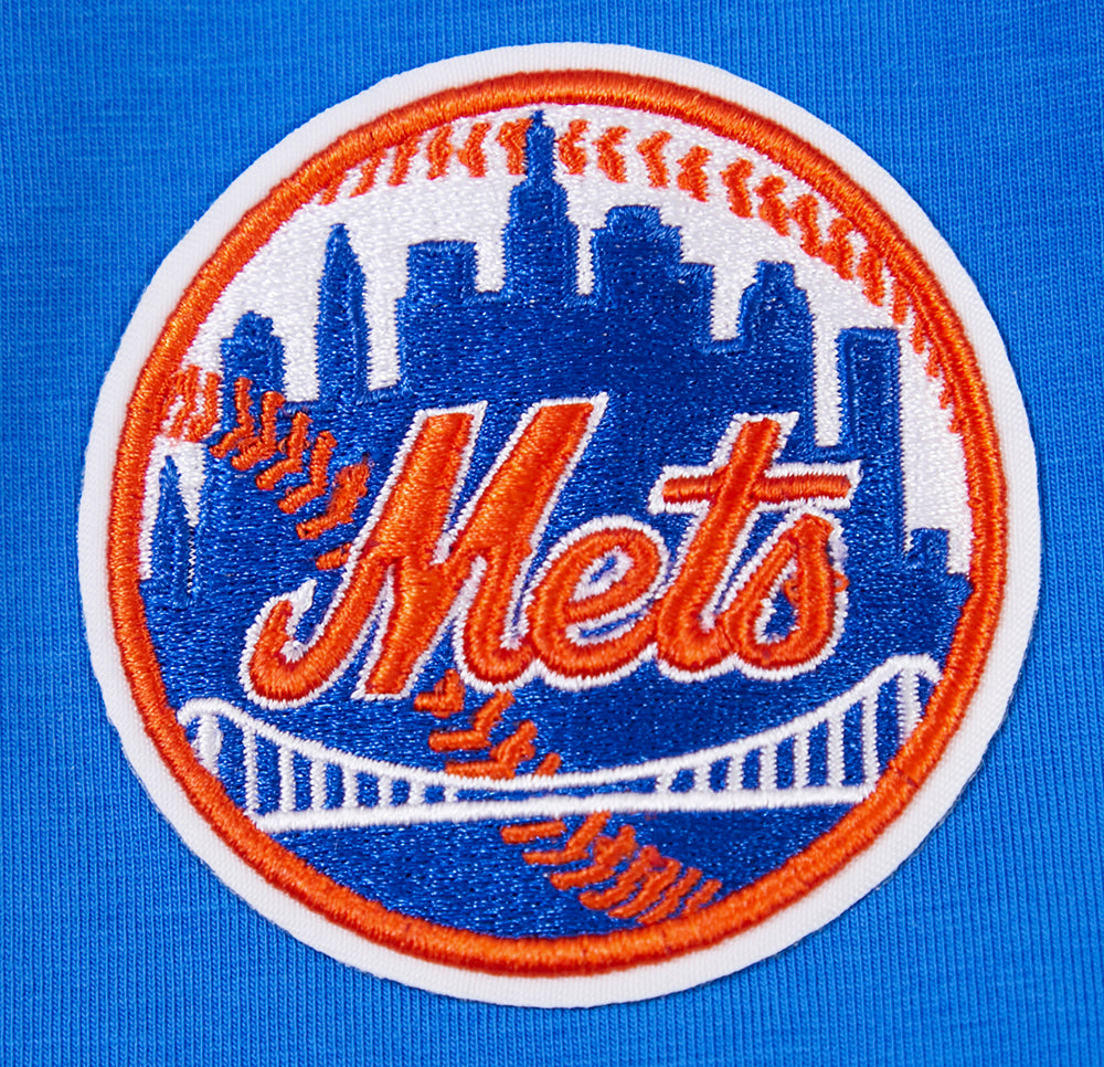 MLB NEW YORK METS CLASSIC SHORT SLEEVE WOMEN'S SINGLE JERSEY SLIM FIT TOP (ROYAL BLUE)