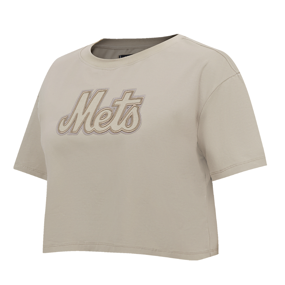 MLB NEW YORK METS NEUTRAL WOMEN'S BOXY TOP (TAUPE)