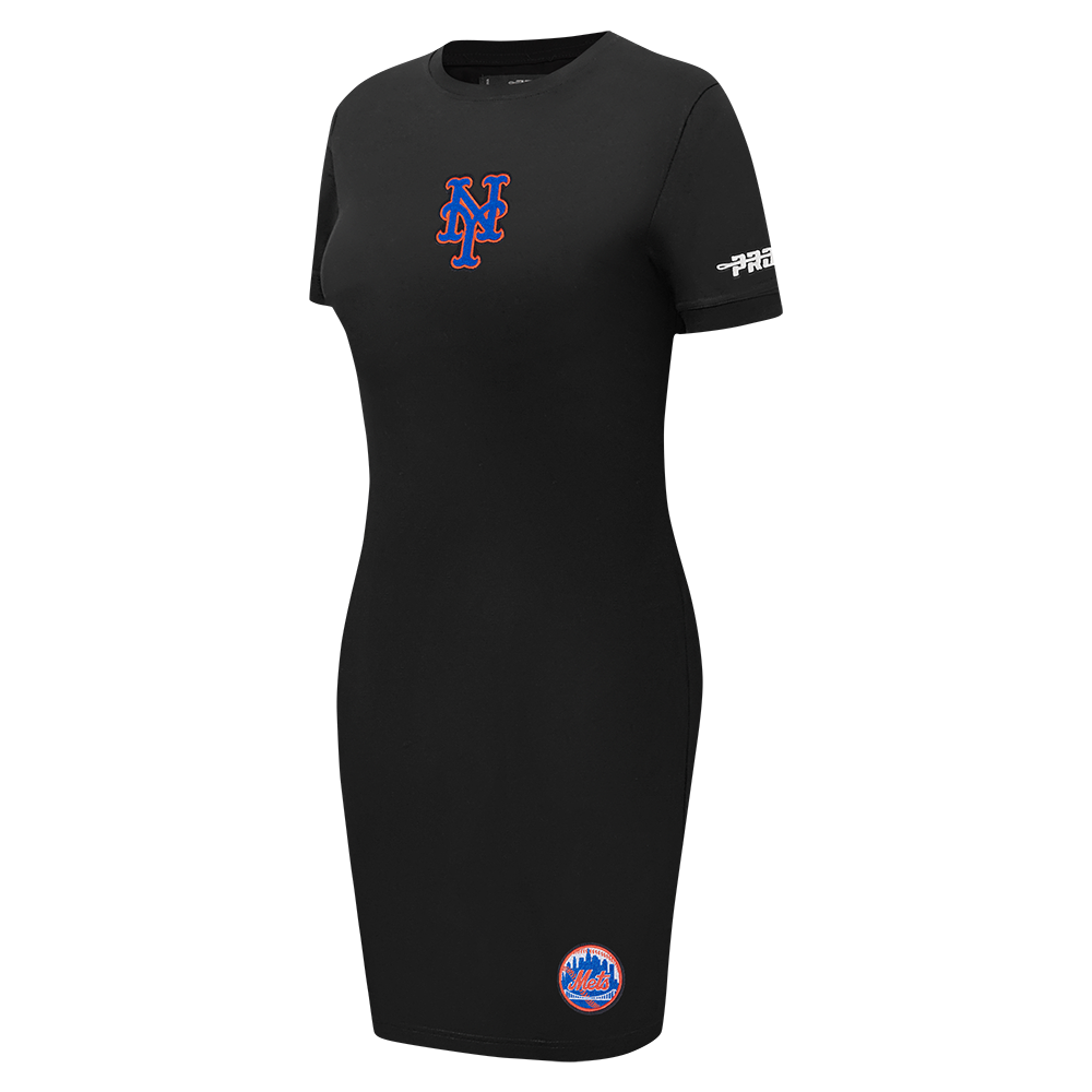 MLB NEW YORK METS CLASSIC CHENILLE WOMEN'S BODYCON DRESS (BLACK)