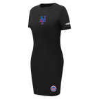 MLB NEW YORK METS CLASSIC CHENILLE WOMEN'S BODYCON DRESS (BLACK)